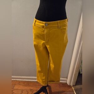 Cato Mustard Yellow Cropped Ankle Jeans